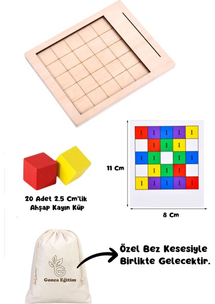 Luxurymontessori 3 Boyutlu Zeka Geliştrici Küp Dizme Ahşap Eğitici Oyuncak-Renkli Küp Ahşap Puzzle Bloklar1 Adet
