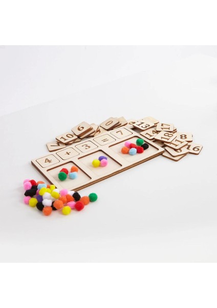 ahşap Sayılar ve Toplama Çıkarma Öğrenme, Evde Eğitim Montessori Matematik Tahtası1 Adet