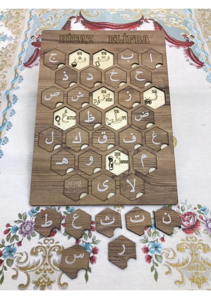 eğitici Oyunlu Eşleştirmeli Etkinlikli Ahşap Elifba Arapça Harfler Kuran Dili Alfabe1 Adet