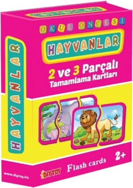hayvanlar Flash Card Hafıza Kartları Tamamlama Kartları Diytoy1 Adet