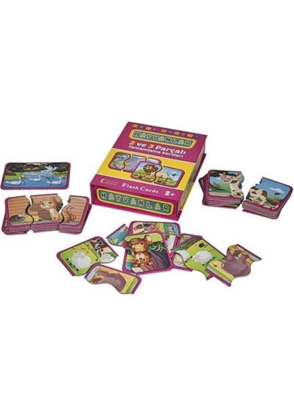 hayvanlar Flash Card Hafıza Kartları Tamamlama Kartları Diytoy1 Adet