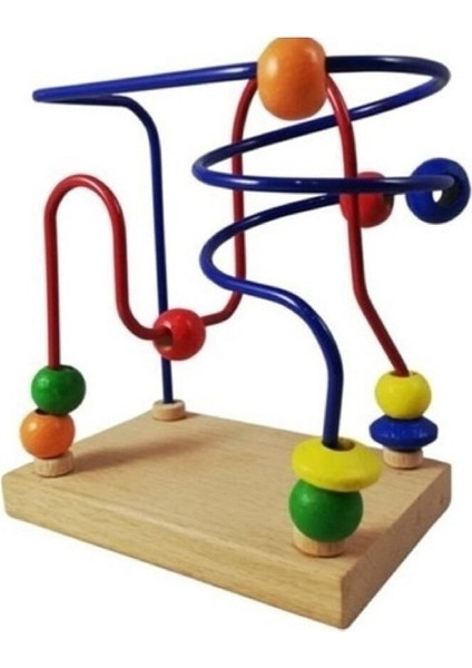 Ahşap Eğitici Oyuncak Seti, Matematik Küpü, Mini Helezon ve Ahşap Boncuk Dizme Oyunu 1 Adet