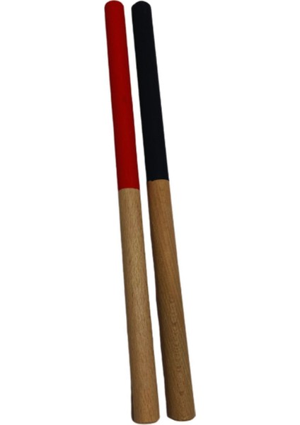 ahşap Ritim Çubuğu 1 Çift 30 cm Kırmızı Siyah1 Adet