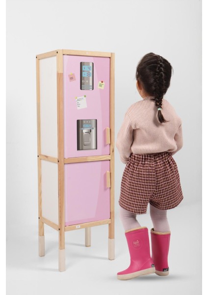 pembe Ahşap Oyuncak Buzdolabı ÇG1261 Adet