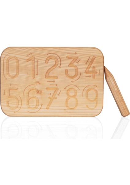 naturel Rakamlı Ahşap Tabla1 Adet