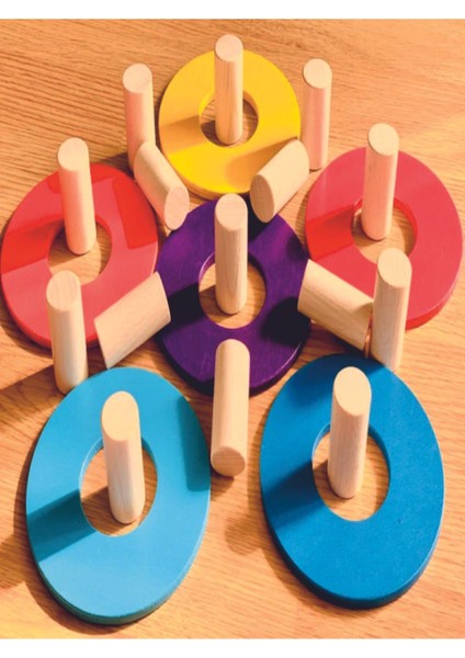 ahşap Renkli Pisa Denge Kulesi Montessori Waldorf1 Adet