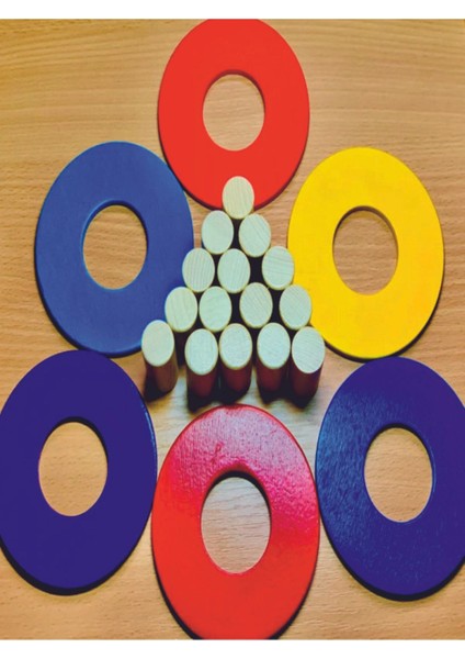 ahşap Renkli Pisa Denge Kulesi Montessori Waldorf1 Adet