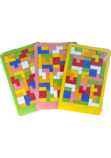 Luxuryahşap Tetris Blok Eğitici Zeka Gelişim Oyun Seti1 Adet