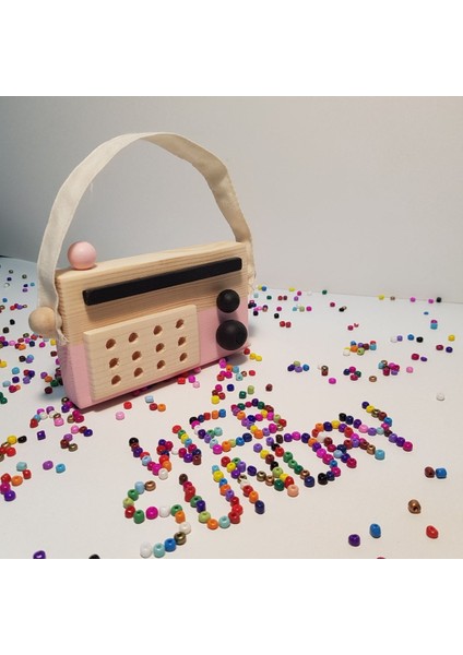 el Yapımı Ahşap Oyuncak Baby Radyo: Bebekler ve Çocuklar Için Güvenli+1 +2 +3 Yaş Oyuncak1 Adet