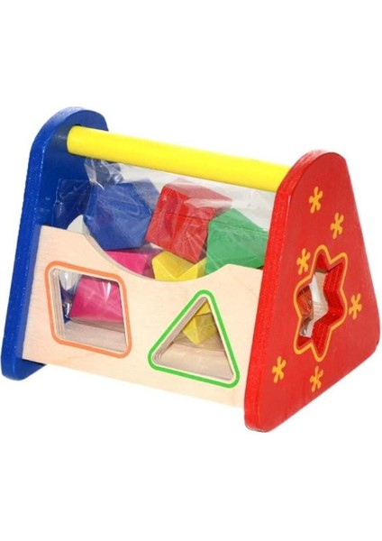 yeni Ur Ahşap Eğitici Geometrik Şekiller Bul-Tak Oyunu Kampanyalı1 Adet