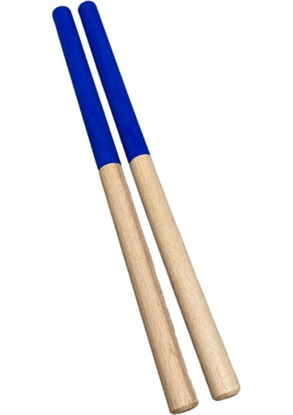 ahşap Ritim Çubuğu 1 Çift 30 cm Mavi1 Adet