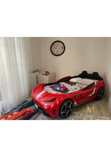 renkli Işık Tekerlek Duvar Rafı Ahşap Dekoratif Lastik Çocuk Otoparkı Montessori Eğitim Gece Lambası1 Adet