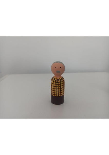 ahşap Boyalı Peg Bebekler- Eğlenceli Renkli Pegdoll1 Adet
