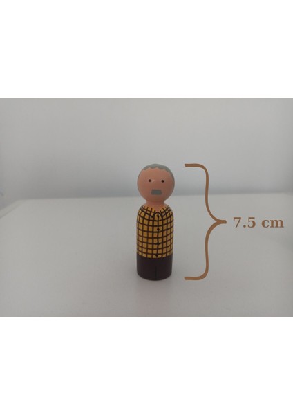 ahşap Boyalı Peg Bebekler- Eğlenceli Renkli Pegdoll1 Adet