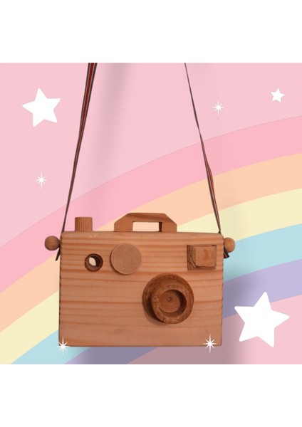 Luxuryretro Ahşap Oyuncak Fotoğraf Makinesi1 Adet