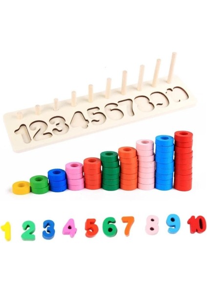Luxuryahşap Logaritma Montessori Sayılı Eğitici Öğretici Eşleştirme Oyunu1 Adet fırsatları