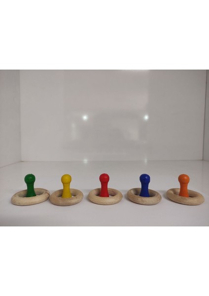 montessori Renkli Peg Bebekler ve Ham Halkalar1 Adet