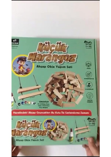 küçük Marangoz Ahşap Obje Yapım Seti (Ahşap Oyuncak, Aktivite, Tasarım, Aile Oyunu)1 Adet