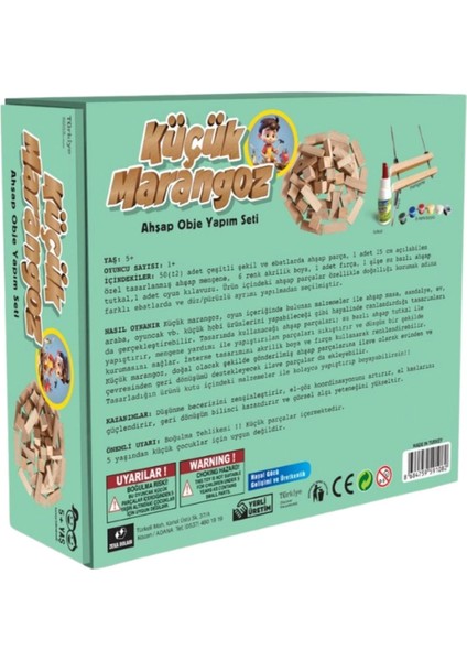 küçük Marangoz Ahşap Obje Yapım Seti (Ahşap Oyuncak, Aktivite, Tasarım, Aile Oyunu)1 Adet