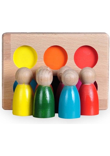 Peg Bebek Renk Eşleştirme Oyunu 6li Insan Figürleri Doğal Ahşap 14X10CM1 Adet fırsatları