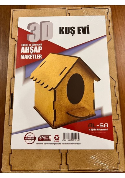 ahşap Kuş Evi Boyanabilir Ahşap Maket1 Adet