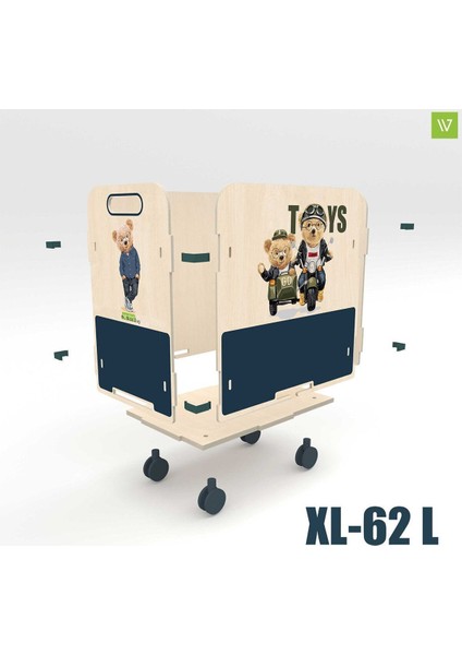 Luxuryoyuncak Kutusu\sepeti Xl\ Bear 62 Litre Büyük Kapasiteli1 Adet