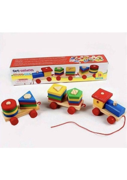 ahşap Geometrik Tren1 Adet