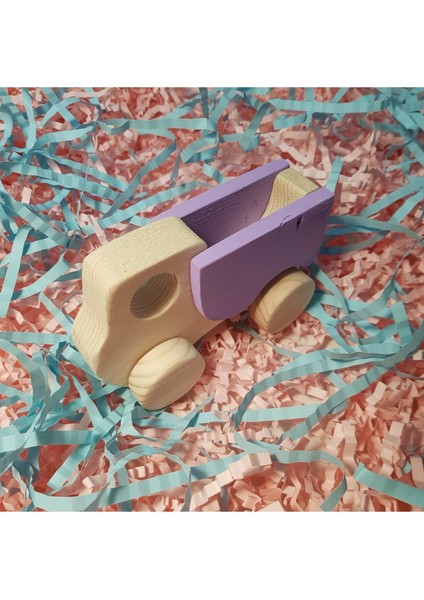 el Yapımı Ahşap Oyuncak Tekerlekli Kamyon Çevre Dostu, Eğitici,doğal Ahşap, Montessori,+3 Yaş1 Adet