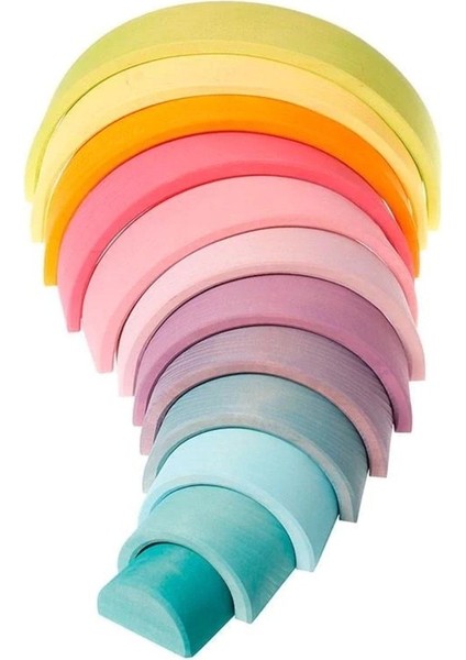 12 Parça Ahşap Waldorf Pastel Gökkuşağı Tüneli- Montessori1 Adet fırsatları