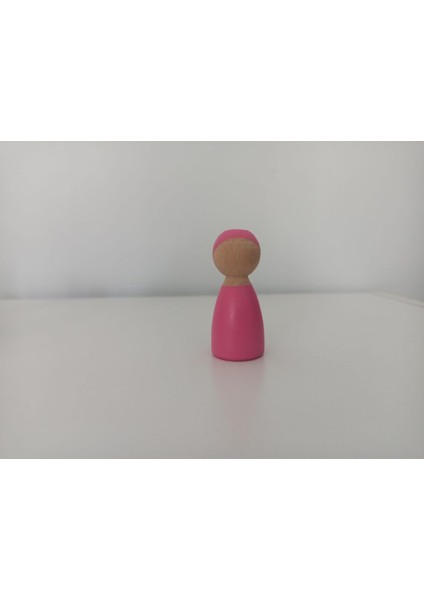 ahşap Oyuncak Peg Bebek Pembe Pegdoll1 Adet