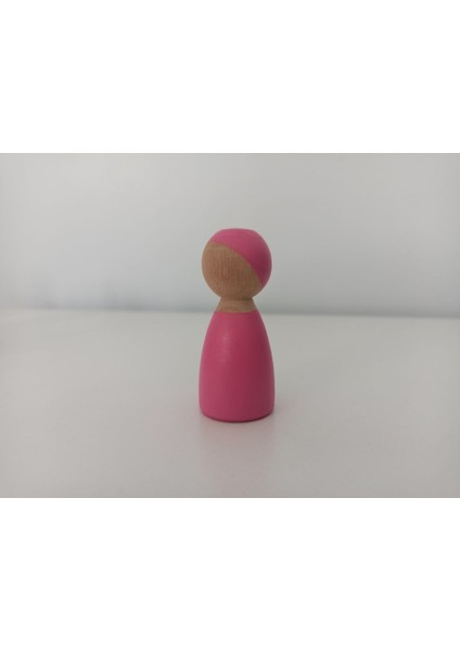 ahşap Oyuncak Peg Bebek Pembe Pegdoll1 Adet