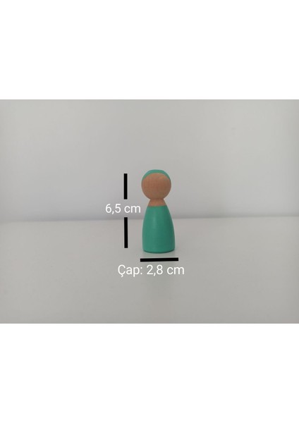 ahşap Oyuncak Peg Bebek Nane Yeşil Pegdoll1 Adet