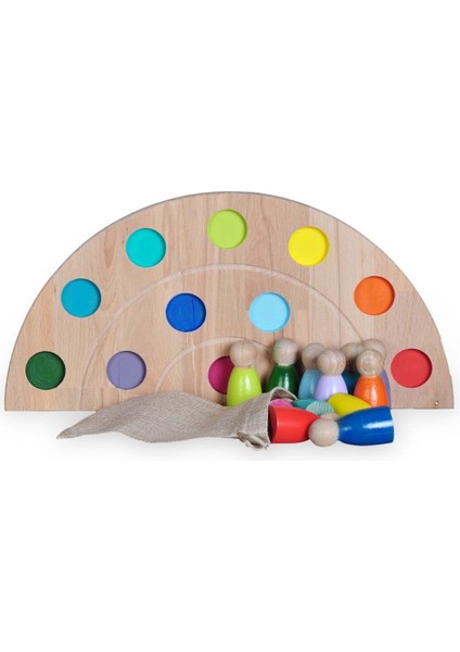 Peg Bebek Renk Eşleştirme Oyunu 12LI Insan Figürleri Doğal Ahşap Oval Büyük Boy 36X18CM1 Adet fiyatları