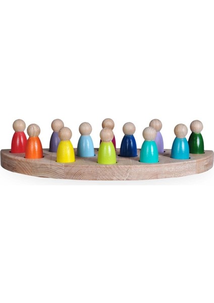 Peg Bebek Renk Eşleştirme Oyunu 12LI Insan Figürleri Doğal Ahşap Oval Büyük Boy 36X18CM1 Adet fırsatları