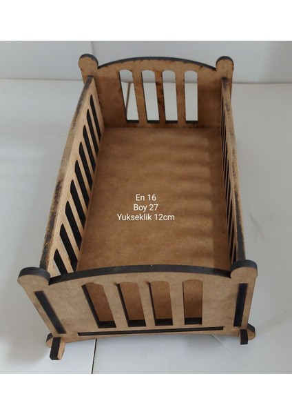erfa Ahşap Aktivite Oyuncağı Bebek Beşiği - Yatağı 16CM x 27CM x 12CM1 Adet