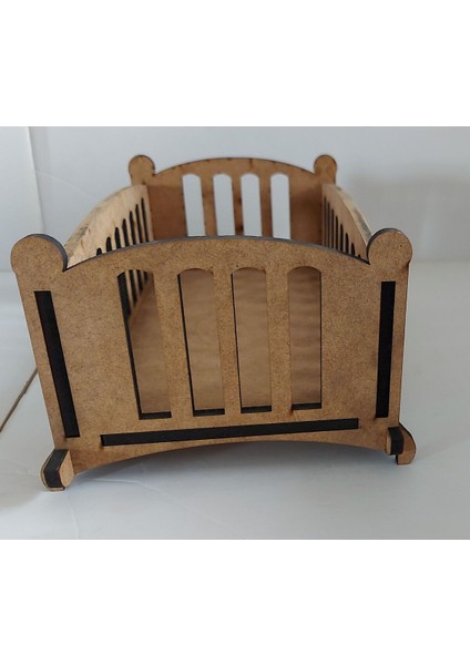 erfa Ahşap Aktivite Oyuncağı Bebek Beşiği - Yatağı 16CM x 27CM x 12CM1 Adet