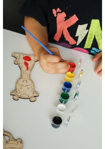 ahşap Kendin Yap Hayvanlar Boyama Seti Eğitici Montessori Çocuk Gelişim Oyuncağı1 Adet