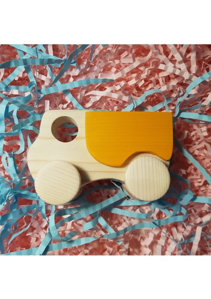 el Yapımı Ahşap Oyuncak Tekerlekli Kamyon Çevre Dostu, Eğitici,doğal Ahşap, Montessori,+3 Yaş Hediye1 Adet