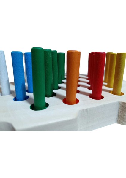 montessori Ahşap Eğitici Oyuncak Tak Çıkar Renkli Kirpi1 Adet