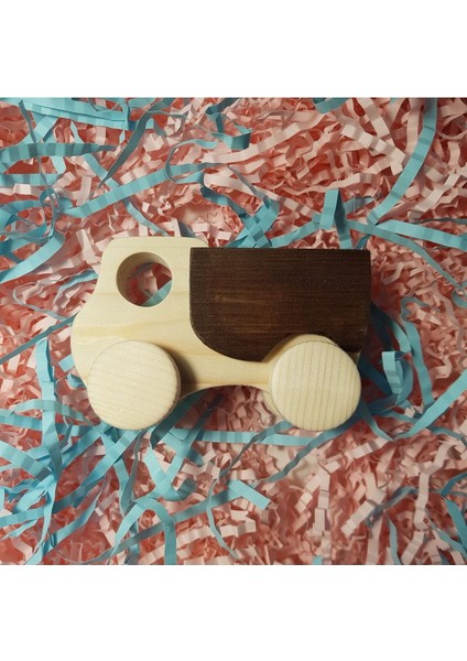 el Yapımı Ahşap Oyuncak Tekerlekli Kamyon Çevre Dostu, Eğitici,doğal Ahşap, Montessori,+3 Yaş1 Adet