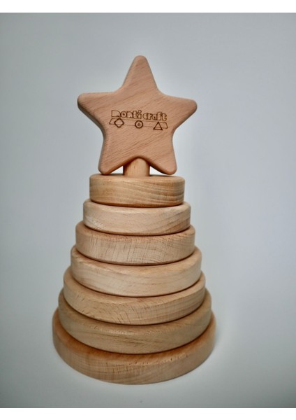 ahşap Montessori Halka Kule1 Adet fırsatları