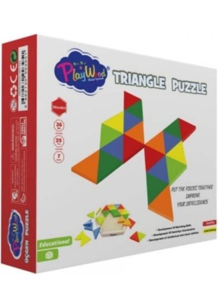 Luxurykutuda Ahşap Üçgen Puzzle 24 Parça ONY-3951 Adet