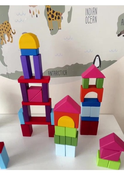 waldorf 30 Parça Renkli Geometrik Blok- Montessori1 Adet fiyatları