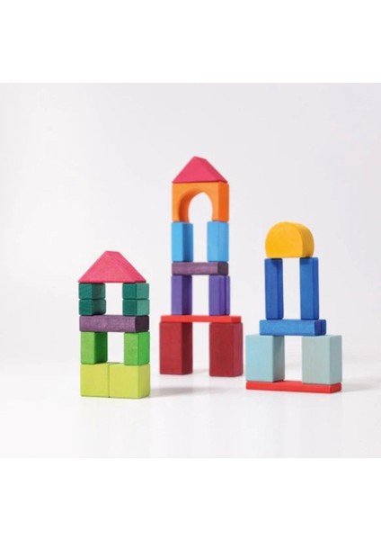 waldorf 30 Parça Renkli Geometrik Blok- Montessori1 Adet fırsatları