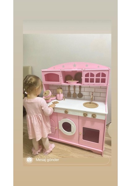 özka Hobi Pembe Tencere ve Tava Setli Mutfak Seti1 Adet