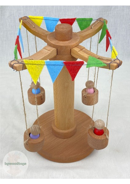 Luxurybywoodtoys Dönen Salıncak Doğal Ahşap Oyuncak1 Adet modelleri