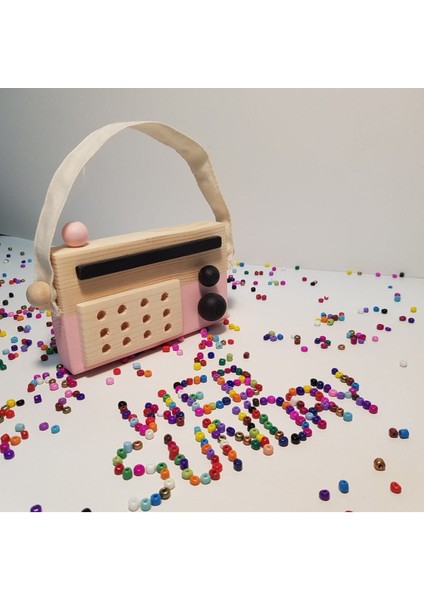el Yapımı Ahşap Oyuncak Baby Radyo: Bebekler ve Çocuklar Için Güvenli+1 +2 +3 Yaş Oyuncak1 Adet