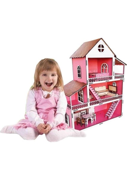 oyuncak Ahşap Ev Portatif Bebek Çocuk Oyun Evi1 Adet