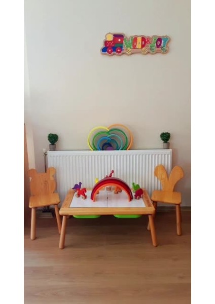 Luxurywood & Joy Doğal Ahşap Hareketli Tekerlekli Kırmızı At1 Adet