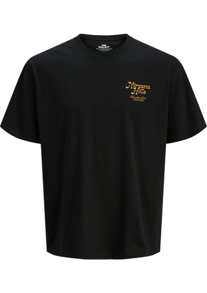 Jack Jones Jorparallel Tee Ss Crew Neck Tg Erkek Siyah Tshirt 12275399-02
